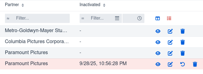 Show inactive entries